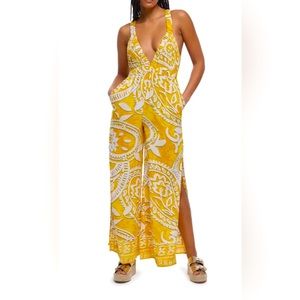 River Island Yellow and White Jumpsuit